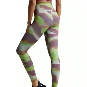 Noli Earthy Dot Camo Sedona Higb Waist Quick Wick 4 Way Stretch Legging Size S